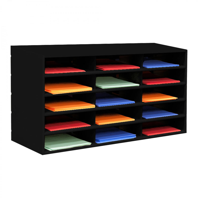 Durham Horizontal Lit Rack, 15 Openings, Black