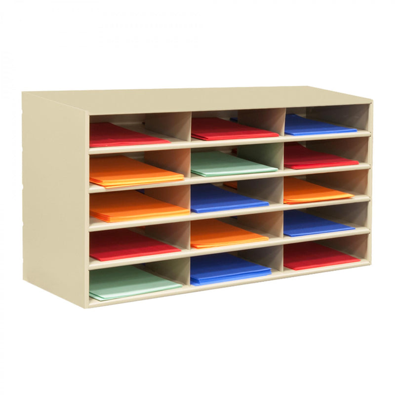 Durham Horizontal Lit Rack, 15 Openings, Tan