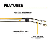 47" Dual Lance with Hot Water Gun BE Power Equipment