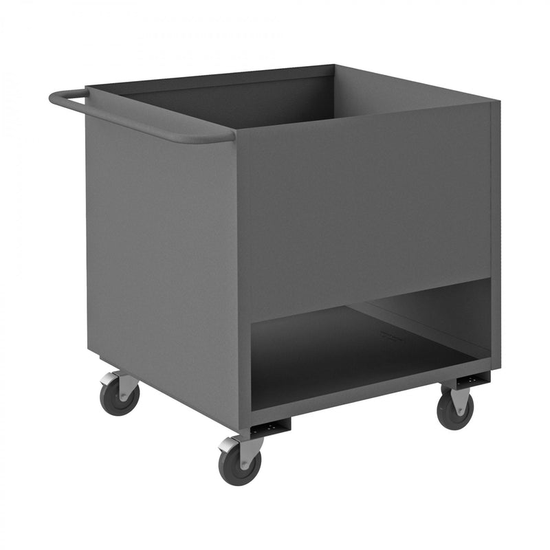 Durham 4 Sided Low Deck Truck With 5" x 1-1/4" Polyolefin Casters, Gray