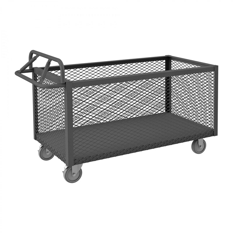 Durham 4 Sided Mesh Box Truck With 5" x 1-1/4" Polyurethane Casters, Gray