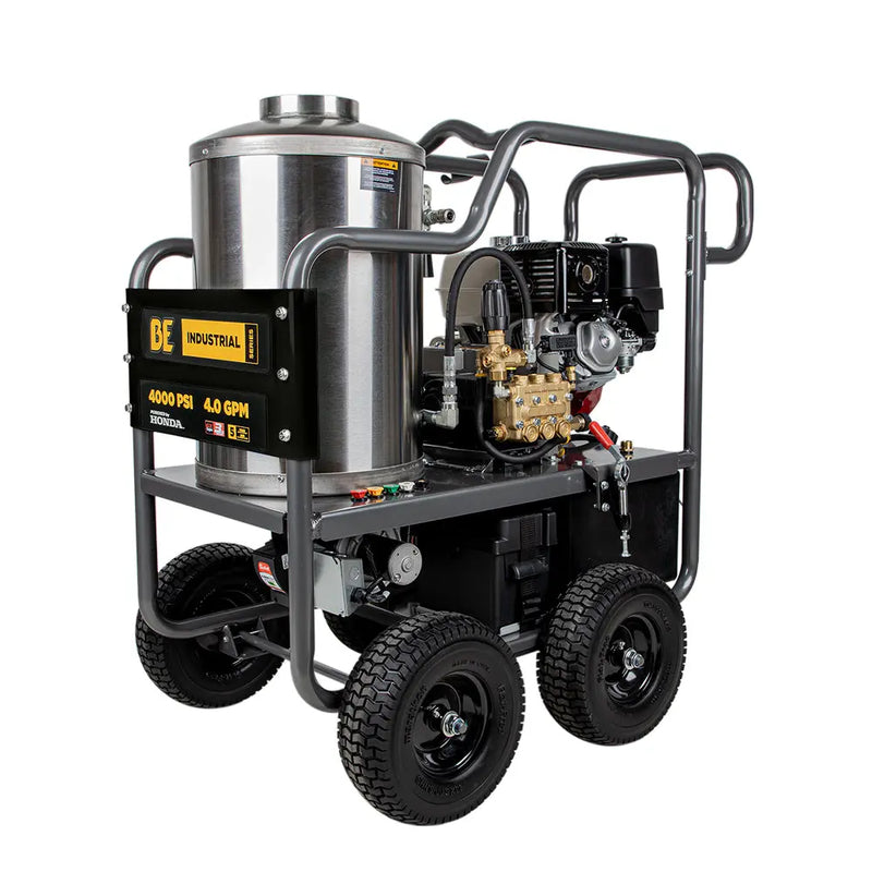 4,000 PSI - 4.0 GPM Hot Water Pressure Washer with Honda GX390 Engine and Belt Driven General Triplex Pump - HW4013HBG BE Power Equipment
