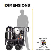 4,000 PSI - 4.2 GPM Hot Water Pressure Washer with Honda GX390 Engine and General Triplex Pump - HW4013HG BE Power Equipment