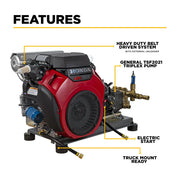 4,000 PSI 8.2 GPM Cold Water Gas Pressure Washer - B4024HETBGS BE Power Equipment
