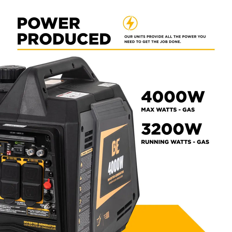4,000 Watt Digital Inverter Generator - BE4000I BE Power Equipment