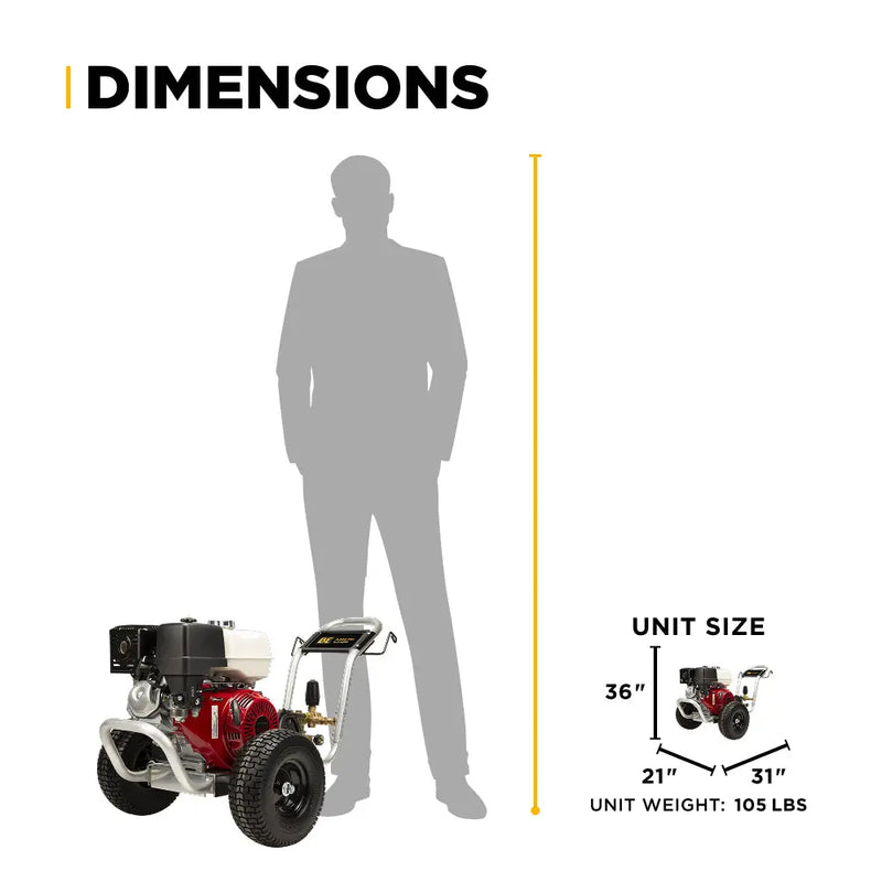 4,200 PSI 4.2 GPM Cold Water Gas Pressure Washer - B4213HABAS BE Power Equipment