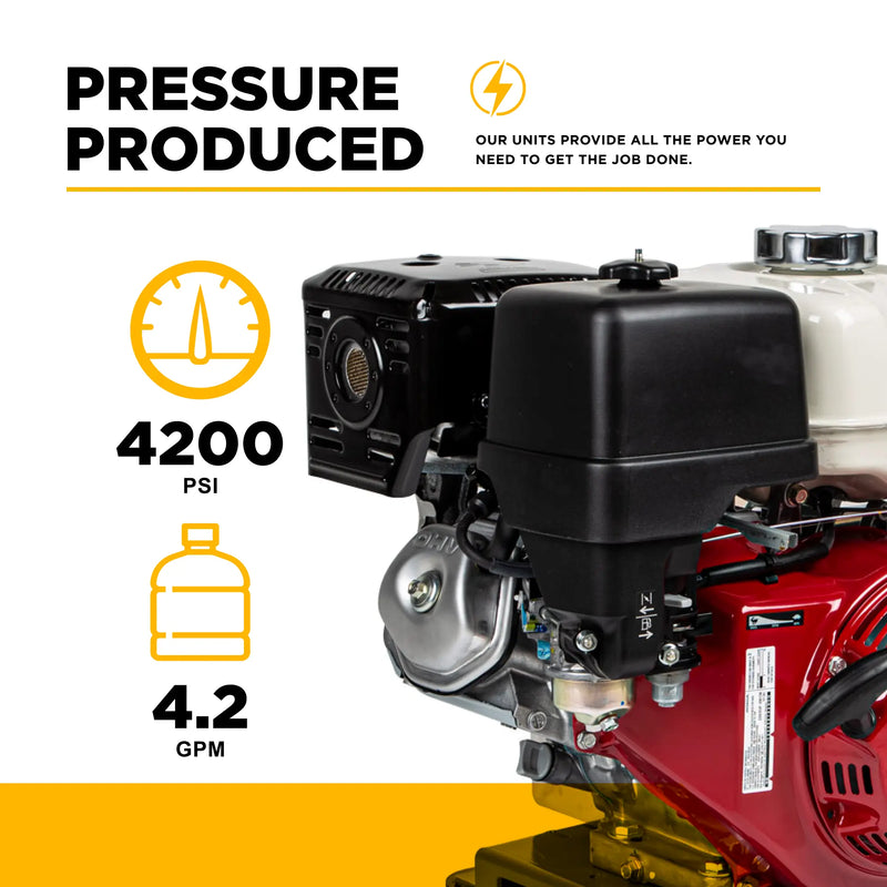 4,200 PSI 4.2 GPM Cold Water Gas Pressure Washer - B4213HETBGS BE Power Equipment