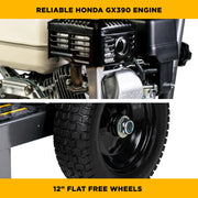 4,200 PSI 4.2 GPM Cold Water Gas Pressure Washer Honda GX390 Engine and CAT Triplex Pump on Stainless Steel Frame - B4213HSJ BE Power Equipment