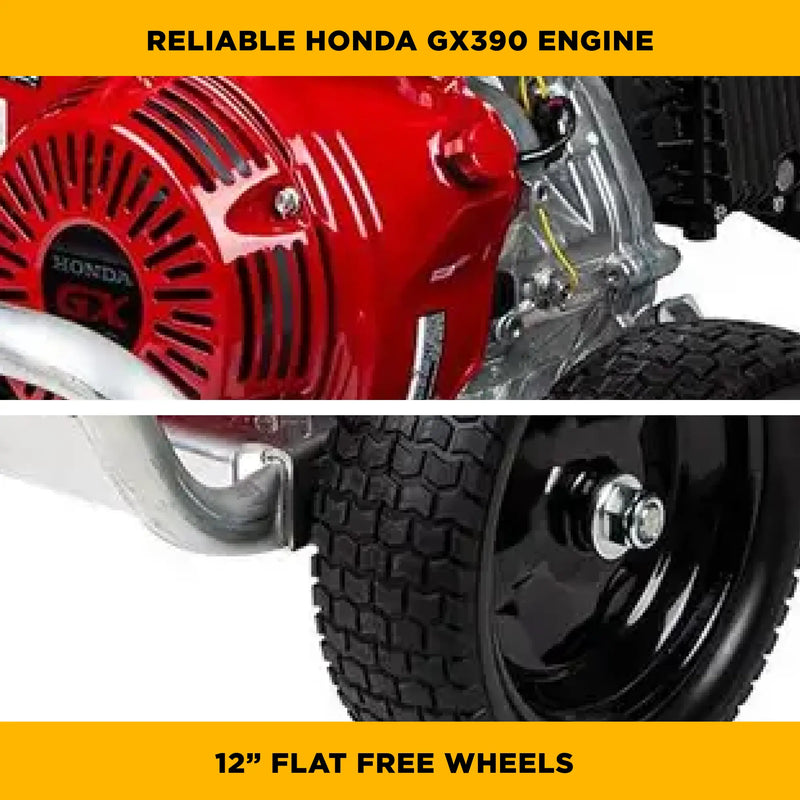 4,200 PSI 4.2 GPM Cold Water Gas Pressure Washer Honda GX390 Engine and General Triplex Pump on Aluminum  Frame - B4213HAGS BE Power Equipment