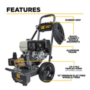 4,200 PSI 4.2 GPM Cold Water Gas Pressure Washer with Honda GX390 Engine and CP Triplex Pump - B4213HA BE Power Equipment