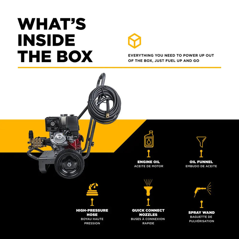 4,200 PSI 4.2 GPM Cold Water Gas Pressure Washer with Honda GX390 Engine and CP Triplex Pump - B4213HA BE Power Equipment