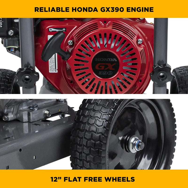 4,200 PSI 4.2 GPM Cold Water Gas Pressure Washer with Honda GX390 Engine and CP Triplex Pump - B4213HA BE Power Equipment