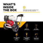4,200 PSI 4.2 GPM Cold Water Gas Pressure Washer with Honda GX390 Engine and CP Triplex Pump on Aluminum Frame - B4213HAAS BE Power Equipment