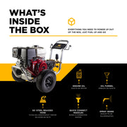 4,200 PSI 4.2 GPM Cold Water Gas Pressure Washer with Honda GX390 Engine and General Belt Drive Triplex Pump on Aluminum Frame - B4213HABGS BE Power Equipment