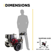 4,200 PSI 4.2 GPM Cold Water Gas Pressure Washer with Honda GX390 Engine and General Belt Drive Triplex Pump on Aluminum Frame - B4213HABGS BE Power Equipment