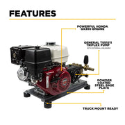 4,200 PSI 4.2 GPM Truck Mount Cold Water Gas Pressure Washer - B4213HTBGS BE Power Equipment