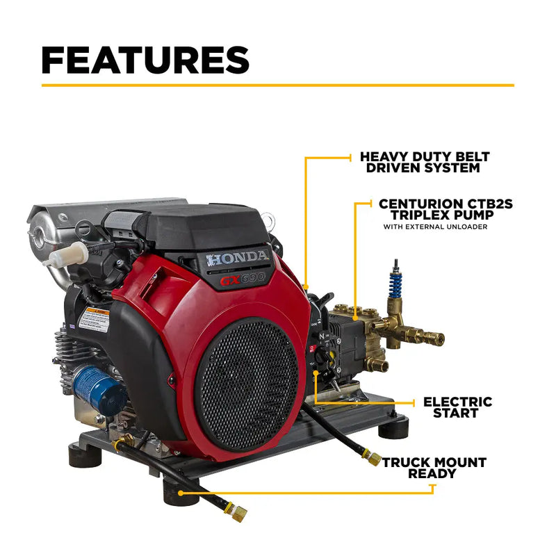 4,200 PSI 8.5 GPM Cold Water Gas Pressure Washer - B4224HETBAS BE Power Equipment