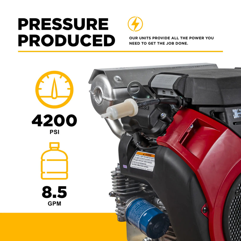 4,200 PSI 8.5 GPM Cold Water Gas Pressure Washer - B4224HETBAS BE Power Equipment