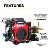 4,200 PSI 8.5 GPM Truck Mount Cold Water Gas Pressure Washer - B3528HETBGS BE Power Equipment