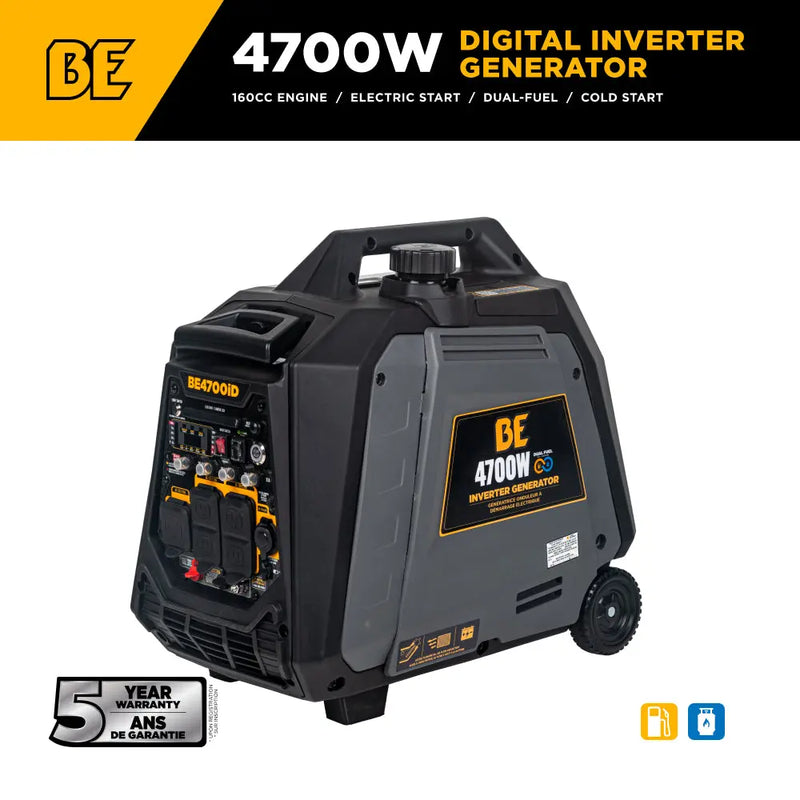 4,700 Watt Dual-Fuel Digital Inverter Generator - BE4700ID BE Power Equipment