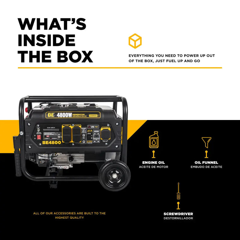 4,800 Watt Generator - BE4800 BE Power Equipment