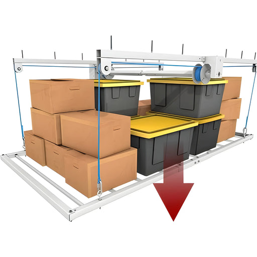 E-Z Storage 4′ x 8′ Retractable Ceiling Storage Garage Lift E-Z Storage