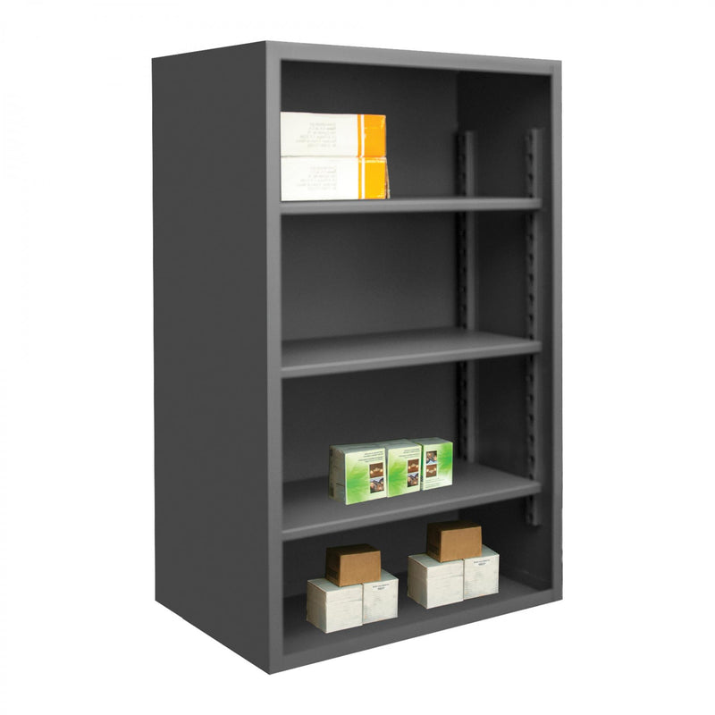 Durham Enclosed Shelving, 12 Gauge, 36 x 24 x 60, 3 Adjustable Shelves, Gray