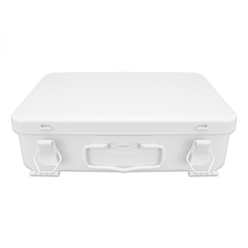 Durham Metal First Aid Kit Box, No Partition, 16 Units, Horizontal, White (Pack of 12)