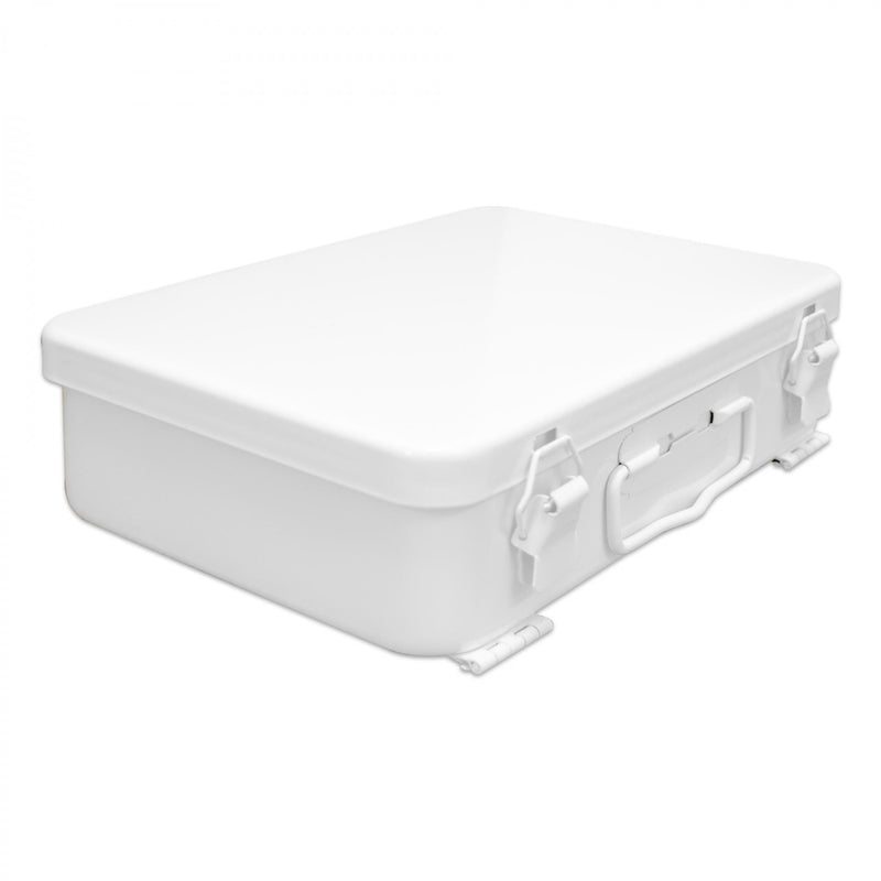 Durham Metal First Aid Kit Box, No Partition, 16 Units, Horizontal, White (Pack of 12)