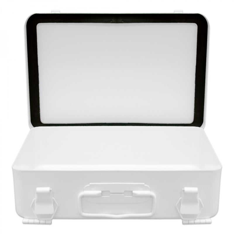 Durham Metal First Aid Kit Box, No Partition, 16 Units, Horizontal, White (Pack of 12)