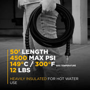 50' 4500PSI 3/8" Pressure Washer Hose BE Power Equipment