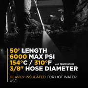 50' 6000PSI 3/8" Rubber Hose BE Power Equipment