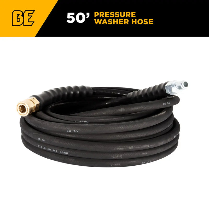 50' x 3/8", 4,500 PSI Pressure Washer Hose BE Power Equipment