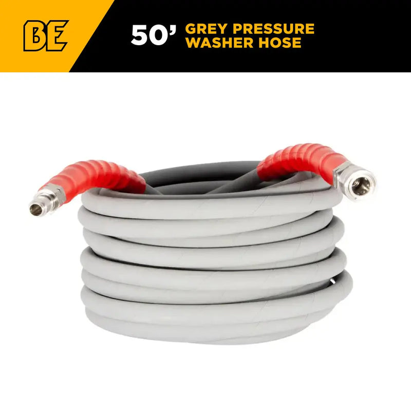 50' x 3/8", 6,000 PSI Pressure Washer Hose BE Power Equipment