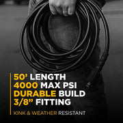 50ft 4000 PSI 3/8" Rubber Hose BE Power Equipment