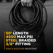 50ft 4500 PSI 3/8" Rubber Hose BE Power Equipment