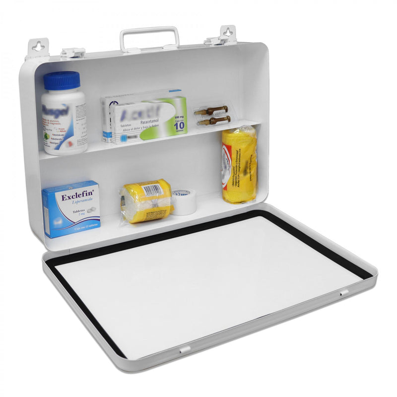 Durham First Aid Kit Box, 36 Units, Horizontal, Center Partition, White (Pack of 6)