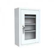 Durham Lockable, Medicine Cabinet, 4 shelves, plexiglas, white