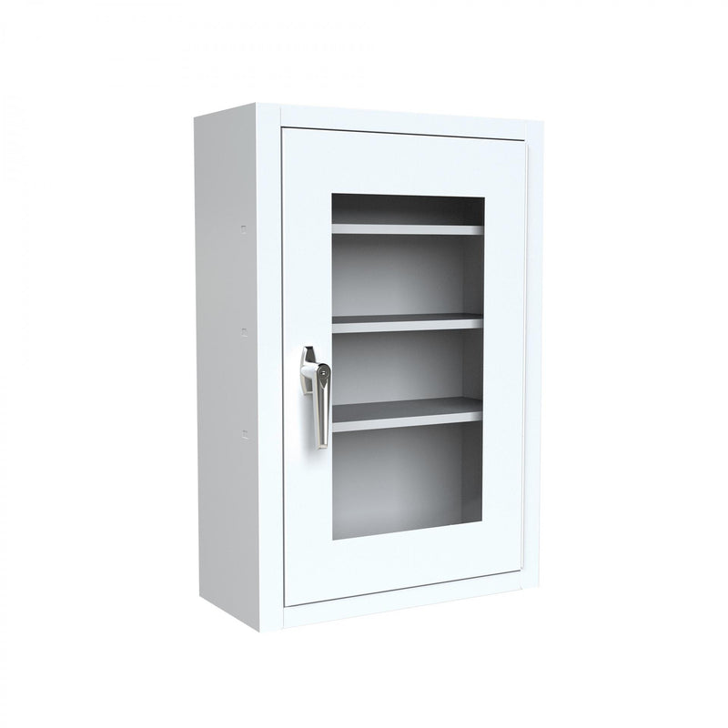 Durham Lockable, Medicine Cabinet, 4 shelves, plexiglas, white