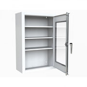 Durham Lockable, Medicine Cabinet, 4 shelves, plexiglas, white
