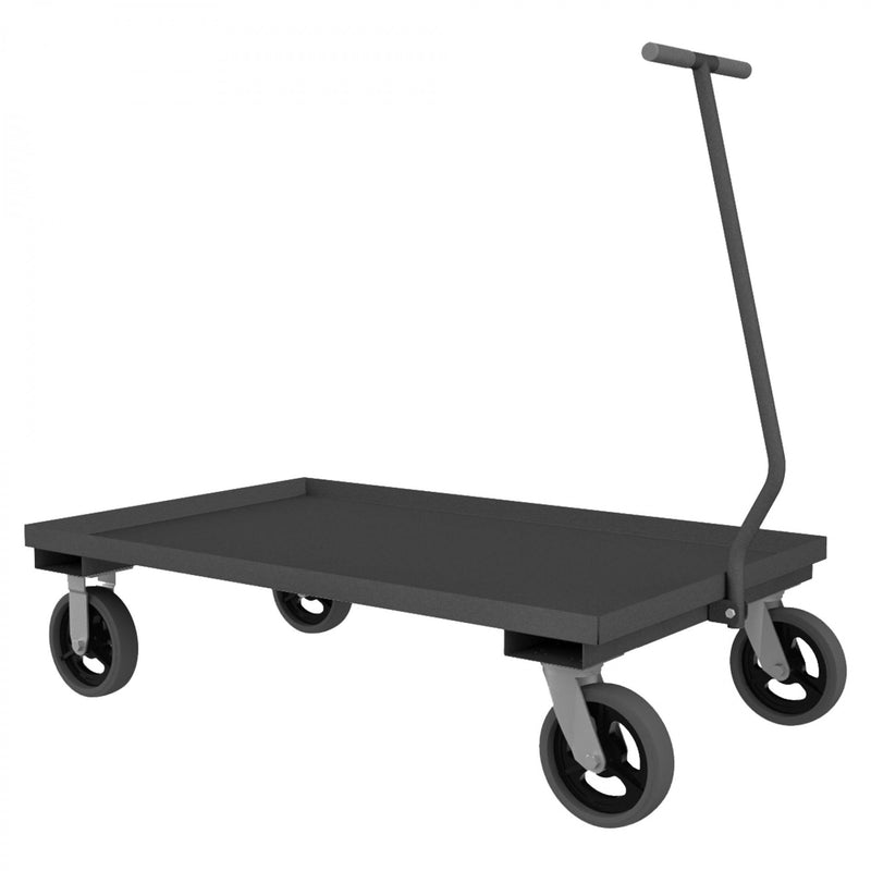 Durham 5Th Wheel Truck With 8" x 2" Mold-On-Rubber Wheels, (2) Rigid And (2) Swivel, 1 Shelf