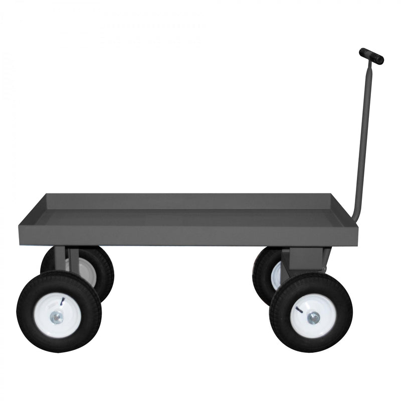 Durham 5Th Wheel Truck With 12" x 3-1/2" Pneumatic Wheels, (4) Rigid, 1 Shelf