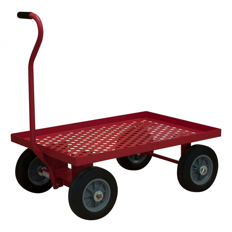 Durham 5Th Wheel Truck With 10" x 3-1/2" Pneumatic Wheels, (4) Rigid, 1 Perforated Deck, Red