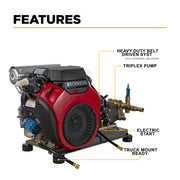 5,000 PSI 5.0 GPM Cold Water Gas Pressure Washer - B5024HTBC BE Power Equipment