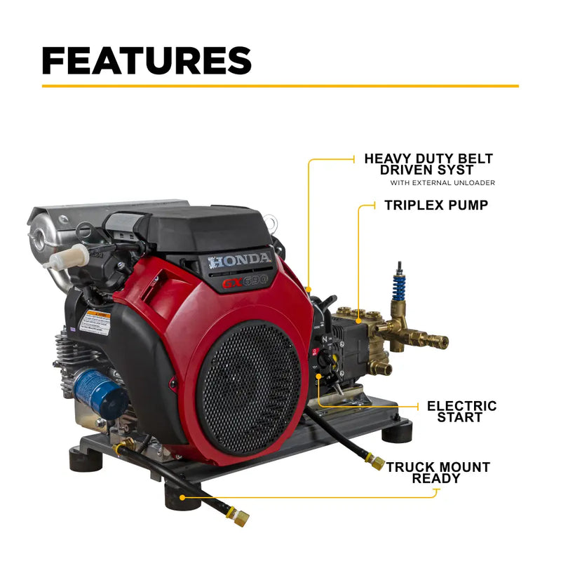5,000 PSI 5.0 GPM Cold Water Gas Pressure Washer - B5024HTBC BE Power Equipment