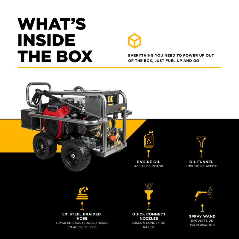 5,000 PSI 5.0 GPM Cold Water Gas Pressure Washer - PE-5024HWEBCOM BE Power Equipment