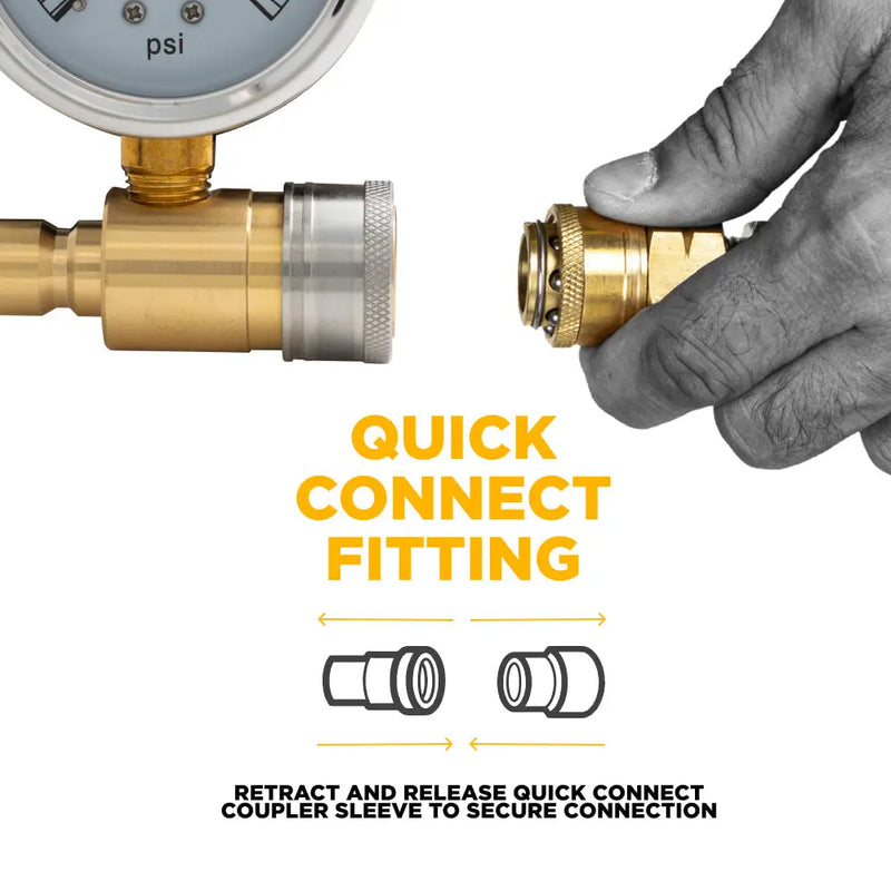 5,000PSI 2.5" Pressure Gauge Kit with 3/8" Quick Connect BE Power Equipment