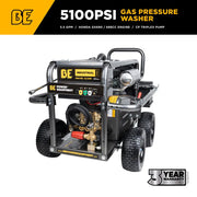 5,100 PSI 5.0 GPM Cold Water Gas Pressure Washer - B5024HEBAS BE Power Equipment