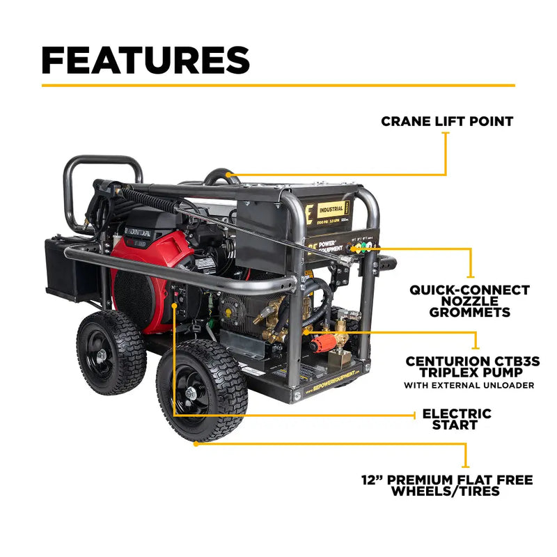5,100 PSI 5.0 GPM Cold Water Gas Pressure Washer - B5024HEBAS BE Power Equipment