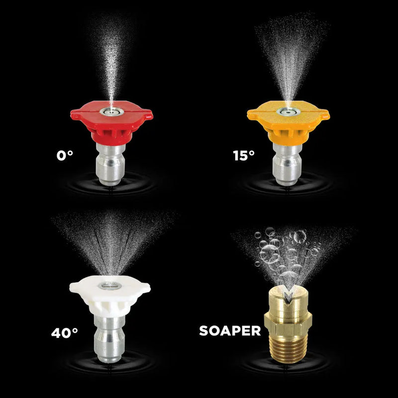 65° 1/4" MEG Chemical Pressure Washer Brass Nozzle - 4.0 Orifice BE Power Equipment